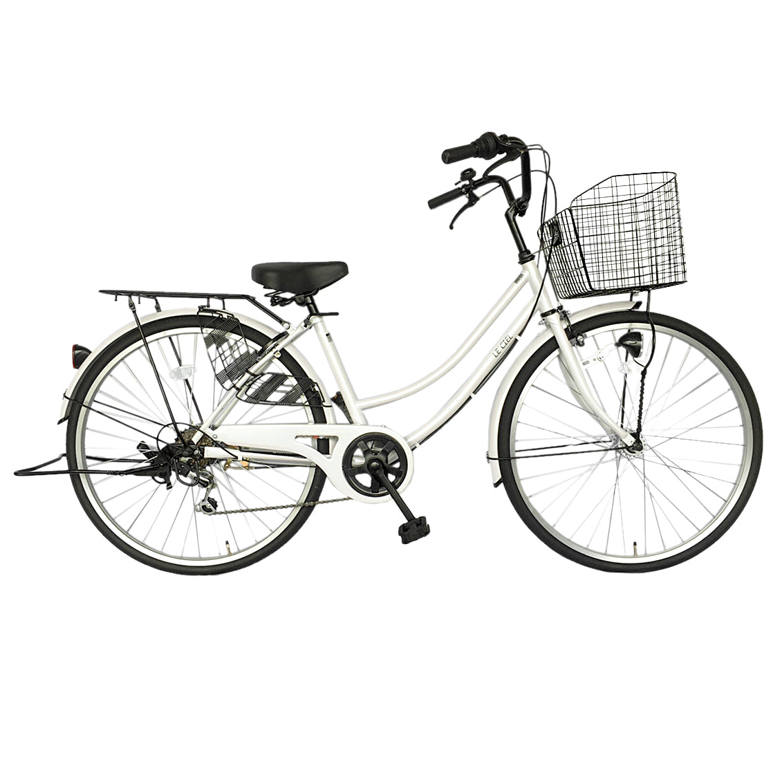 欠品入荷未定 Leciel(ルシール) 自転車 ママチャリ 26インチ 6段変速ギア オートライト ホワイト – 自転車 通販のゴーゴーサイクリング