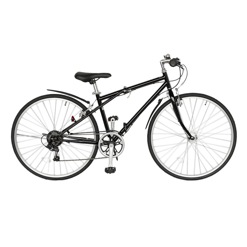 自転車 折りたたみ自転車 クロスバイク 700×28C 6段変速ギア イエロー 7006HCYE 折りたたみ