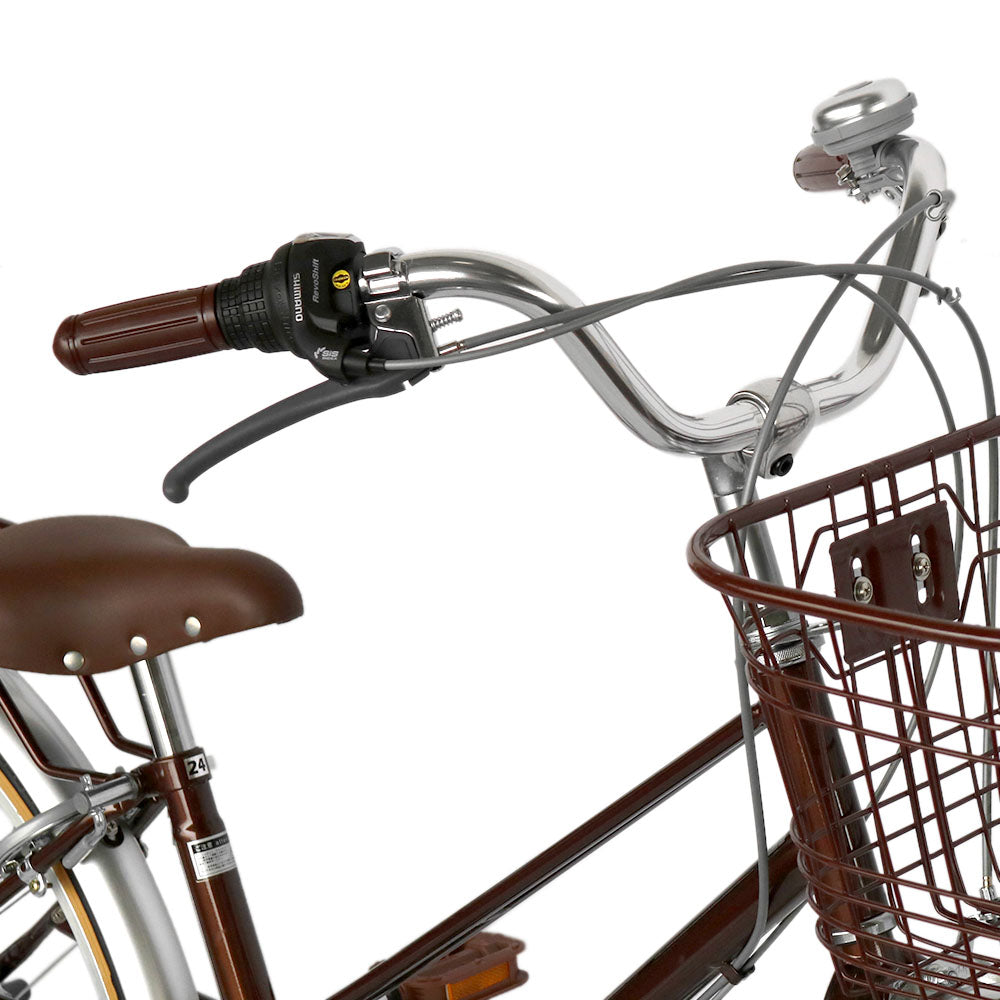 自転車 子ども用自転車 配送先一部地域限定 送料無料 24インチ 6段変速ギア ブラウン 246HCBR 女の子 子供用 キッズサイクル 通