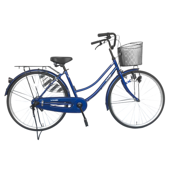 欠品入荷未定 La familia(ラ ファミリア) 自転車 ママチャリ 26インチ ギアなし ブルー