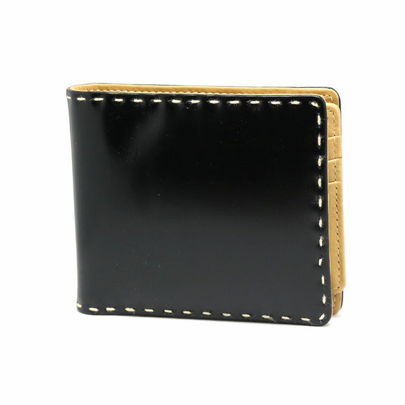 財布二つ折り財布ブラック黒牛革本革レザーメンズビジネスSP-WT029